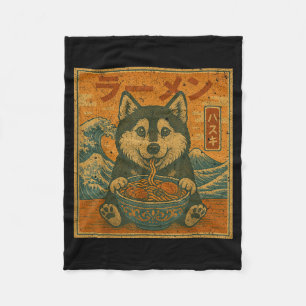Funny Kawaii Ramen Husky Japanese Noodles Husky Ea Fleece Blanket