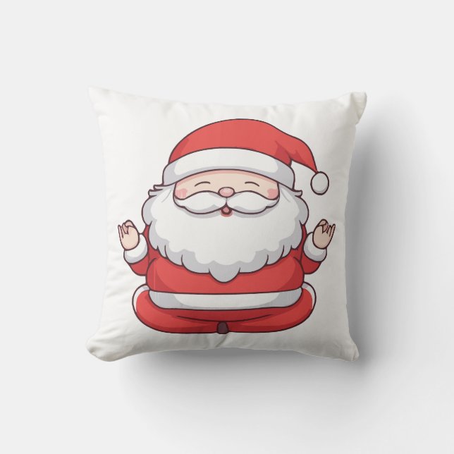Funny Kawaii Santa Yoga Meditation Cushion (Front)