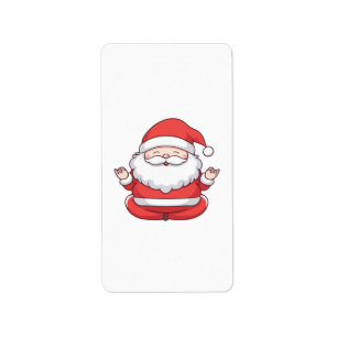 Funny Kawaii Santa Yoga Meditation Label