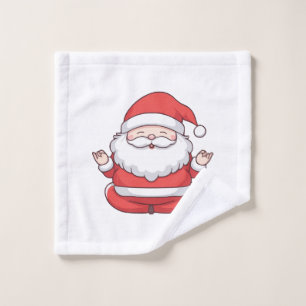 Funny Kawaii Santa Yoga Meditation Wash Cloth
