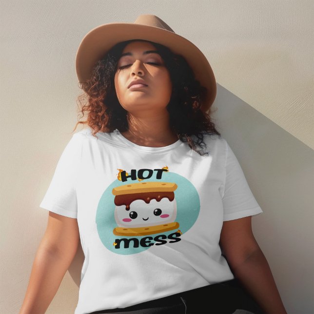 Funny Kawaii Smores Hot Mess  T-Shirt (No need to be “mallow-dramatic”. This fantastic hot mess sticker features some serious eye candy.)