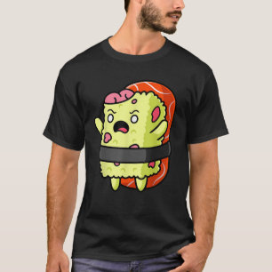 Funny Kawaii Sushi Zombie Halloween Foodie Nigiri  T-Shirt