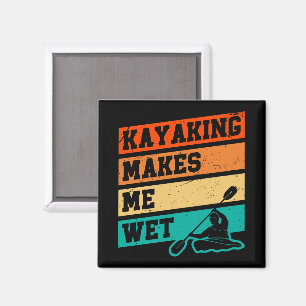 Funny Kayak Lover Kayaking Retro River Kayaker Magnet