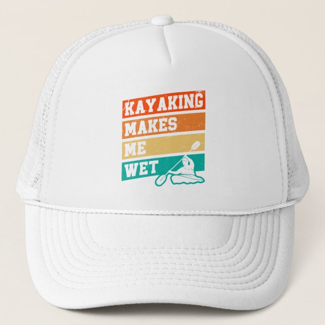 Funny Kayak Lover Kayaking Retro River Kayaker  Trucker Hat (Front)