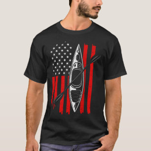Funny Kayaking For Cool American Flag T-Shirt
