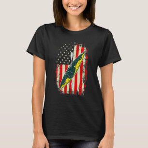 Funny Kayaking  For Men Women Cool American Flag K T-Shirt