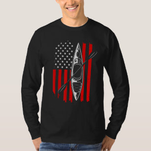 Funny Kayaking For Men Women Cool American Flag Ka T-Shirt