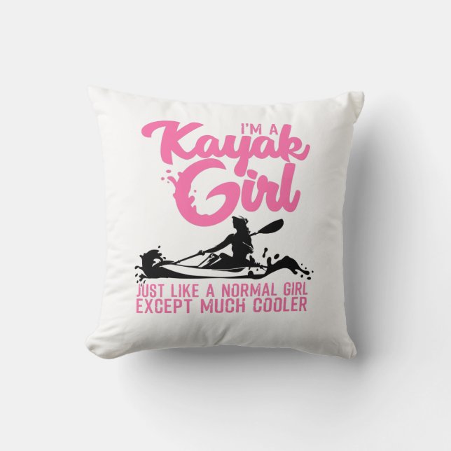 Funny Kayaking Gift For Women Cool Kayak Girl Padd Cushion (Front)
