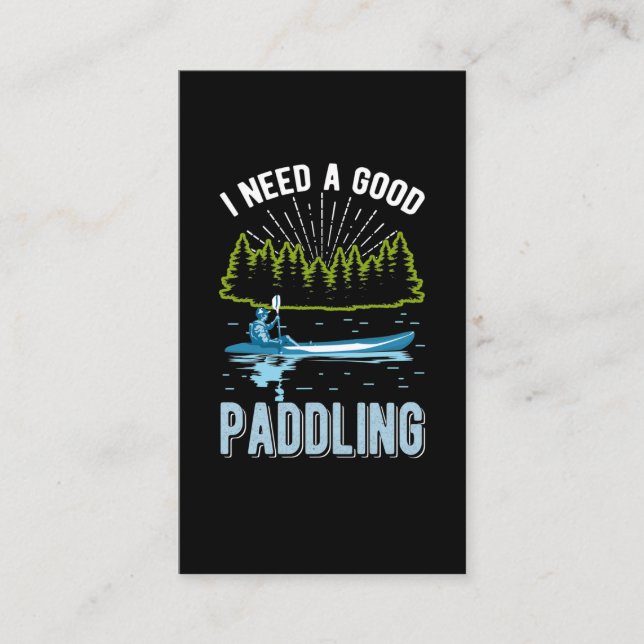 Funny Kayaking Humour Paddling Kayak Jokes Business Card (Front)