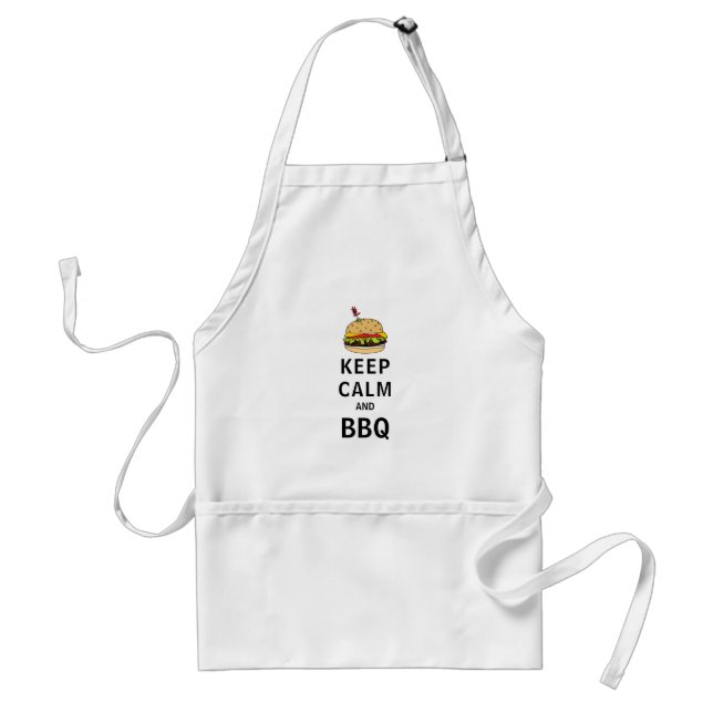 Funny Keep Calm and BBQ Cheeseburger Standard Apron (Front)