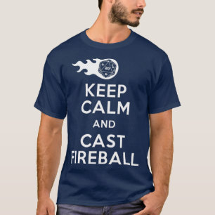 Funny Keep Calm Fireball Dungeon Dragons Gaming T-Shirt