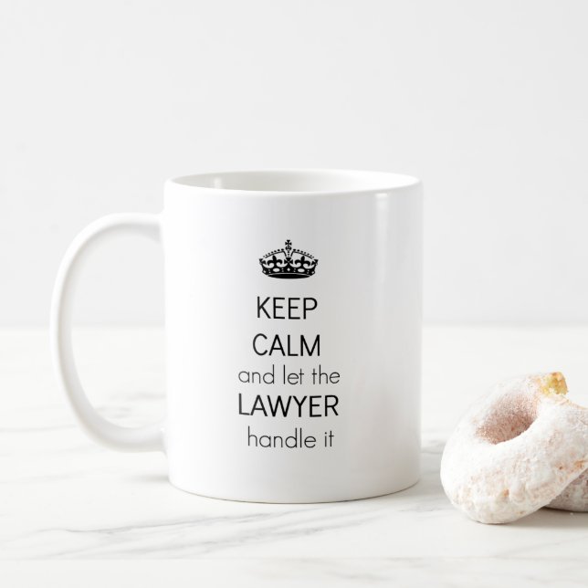 Funny Keep Calm Lawyer Mug - Lawyer Gift (With Donut)