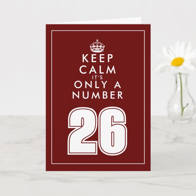 Funny keep calm meme custom 26th Birthday card (Small Plant)