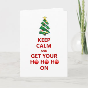 Funny Keep Calm Modern Christmas Tree Card