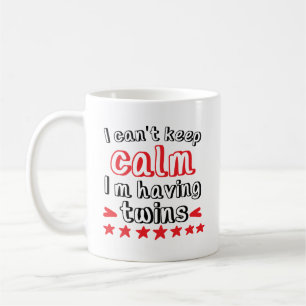 Funny keep calm twins word art coffee mug