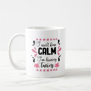 Funny keep calm twins word art coffee mug
