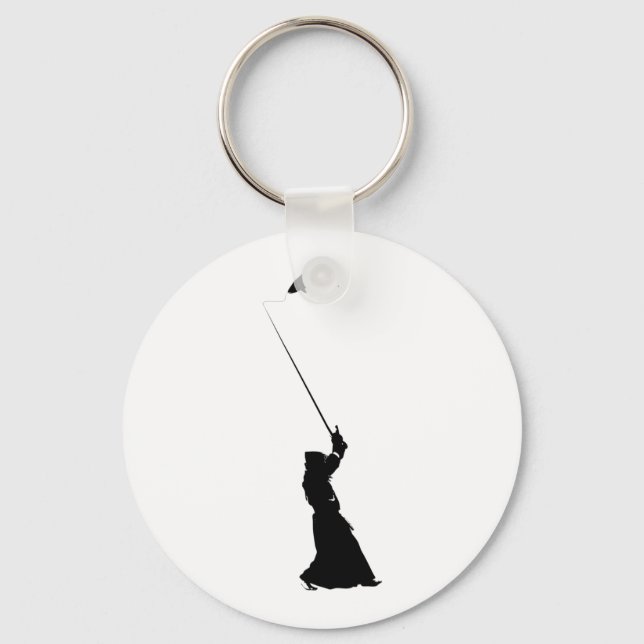 Funny Kendo Fishing Samurai Key Ring (Front)