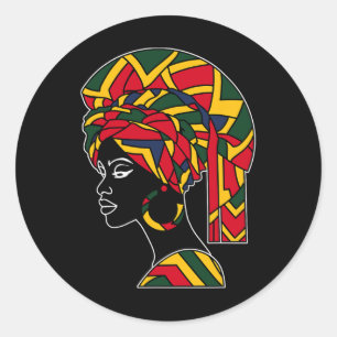 Funny Kente Cloth Head Wrap Gift For African Ameri Classic Round Sticker