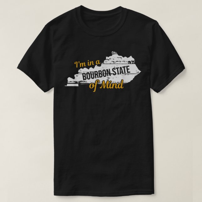 Funny Kentucky Bourbon State of Mind Derby T-Shirt (Design Front)