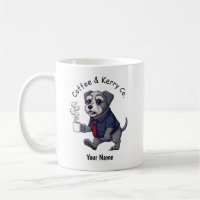 Funny Kerry Blue Terrier Dog Business Suit Coffee