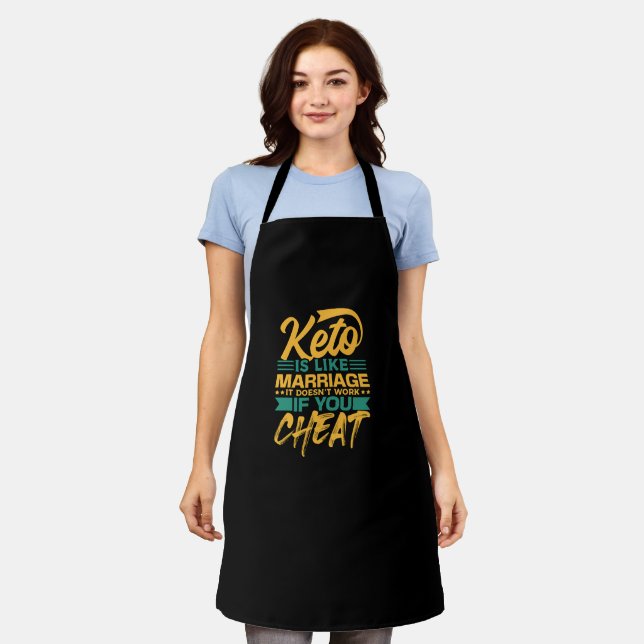 Funny Keto Diet Cheating Quote  Apron (Worn)