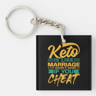 Funny Keto Diet Cheating Quote Key Ring