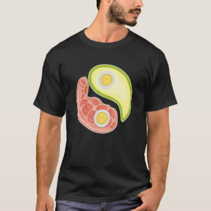Funny Keto Diet Meat Eggs Avocado Ying Yang Zen Sy T-Shirt