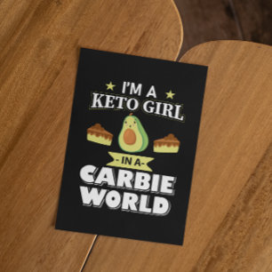 Funny Keto Girl Cute Ketogenic Diet Avocado  Postcard