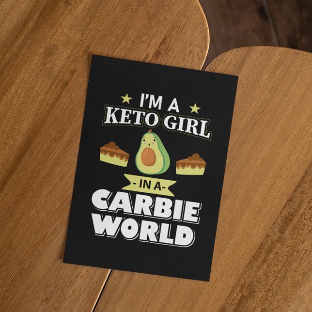 Funny Keto Girl Cute Ketogenic Diet Avocado  Postcard (keto girl funny quote avocado postcard)