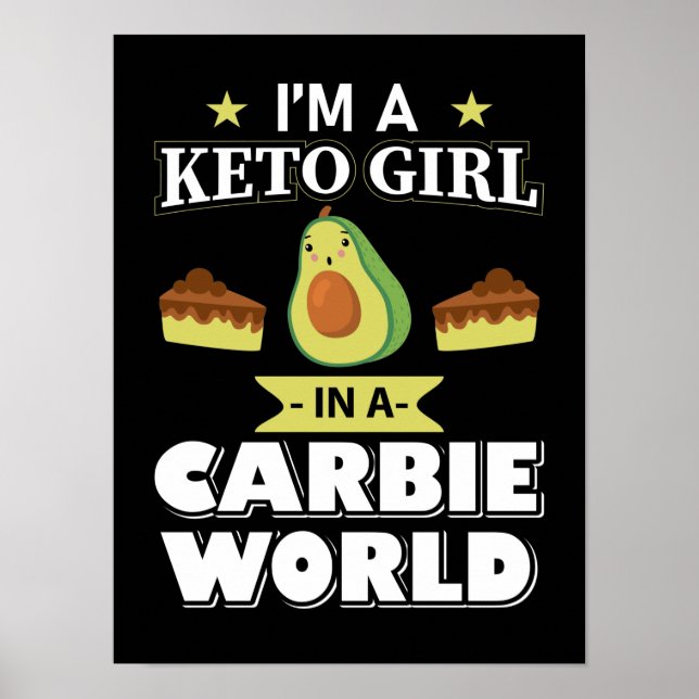 Funny Keto Girl Cute Ketogenic Diet Avocado  Poster (Front)