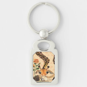 Funny Keychain Gift with Romantic Giraffe