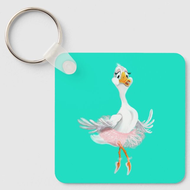Funny Keychain with Ballerina Duck - Your Colours (Front)
