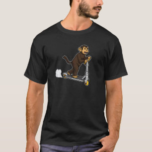 Funny Kick Scooter Monkey E Scooting Ride Funny Ri T-Shirt