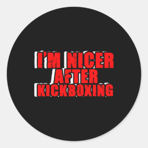 Funny Kickboxer Fighter Kickboxing Mma Martial Art Classic Round Sticker