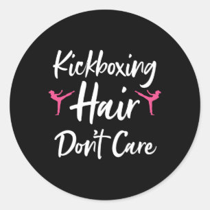 Funny Kickboxing Art For Men Women Kickboxer Conta Classic Round Sticker