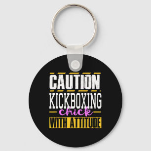 Funny Kickboxing Chick With Attitude Women And Men Key Ring