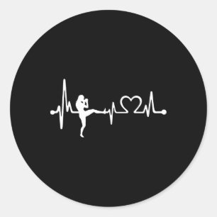 Funny Kickboxing Coach And Players Gift Kickboxing Classic Round Sticker