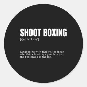 Funny Kickboxing Enthusiast Dictionary Definition  Classic Round Sticker