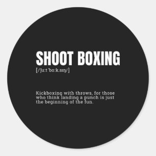 Funny Kickboxing Enthusiast Dictionary Definition  Classic Round Sticker
