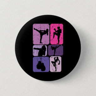 Funny Kickboxing For Girl Women Kickboxer Workout  6 Cm Round Badge