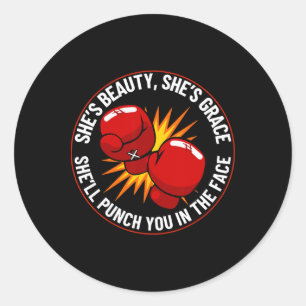 Funny Kickboxing For Men Women Kickboxer Workout E Classic Round Sticker