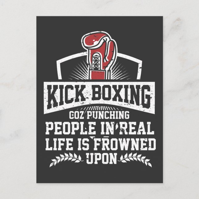 Funny Kickboxing Gift for Rude Martial Arts Boxer Postcard (Front)