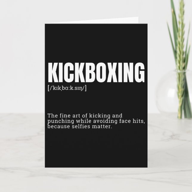 Funny Kickboxing Hobby Quote Definition  Card (Front)