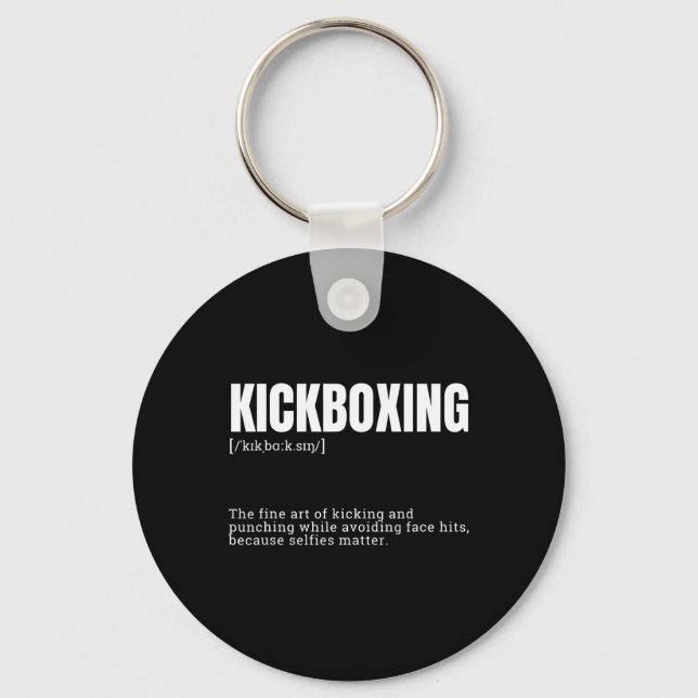 Funny Kickboxing Hobby Quote Definition  Key Ring (Front)