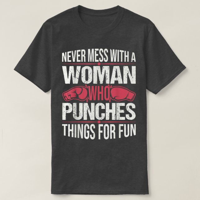 Funny Kickboxing Lover Girl Women Boxing Coach Kic T-Shirt (Design Front)