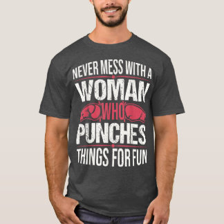 Funny Kickboxing Lover Girl Women Boxing Coach Kic T-Shirt