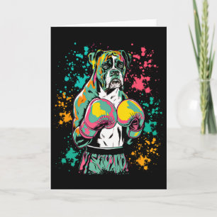Funny Kickboxing Or Boxing Boxer Dog _1 Card