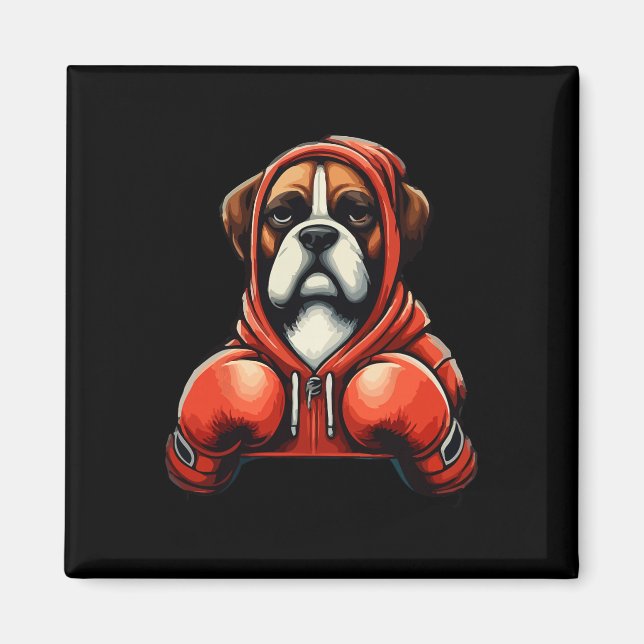 Funny Kickboxing Or Boxing Boxer Dog  Magnet (Front)