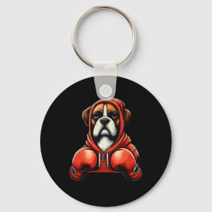 Funny Kickboxing Or Boxing Boxer Dog Men Women  Key Ring