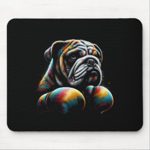Funny Kickboxing Or Boxing Bulldog Dog For Men Wom Mouse Pad